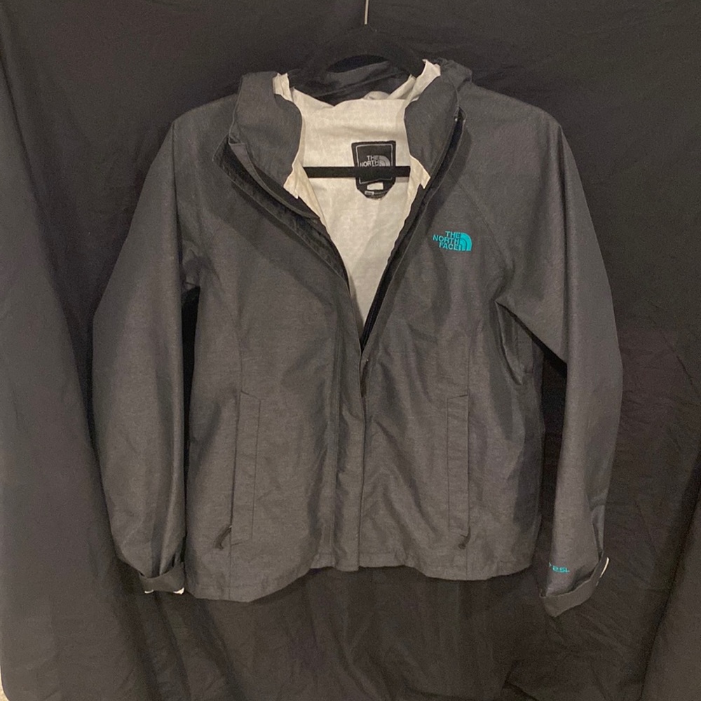 North Face Charcoal gray raincoat